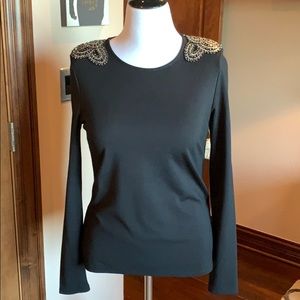 Long Sleeve Top with Shoulder Details